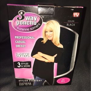 Suzanne Somers Three Way Poncho Tunic, Black.  S-L